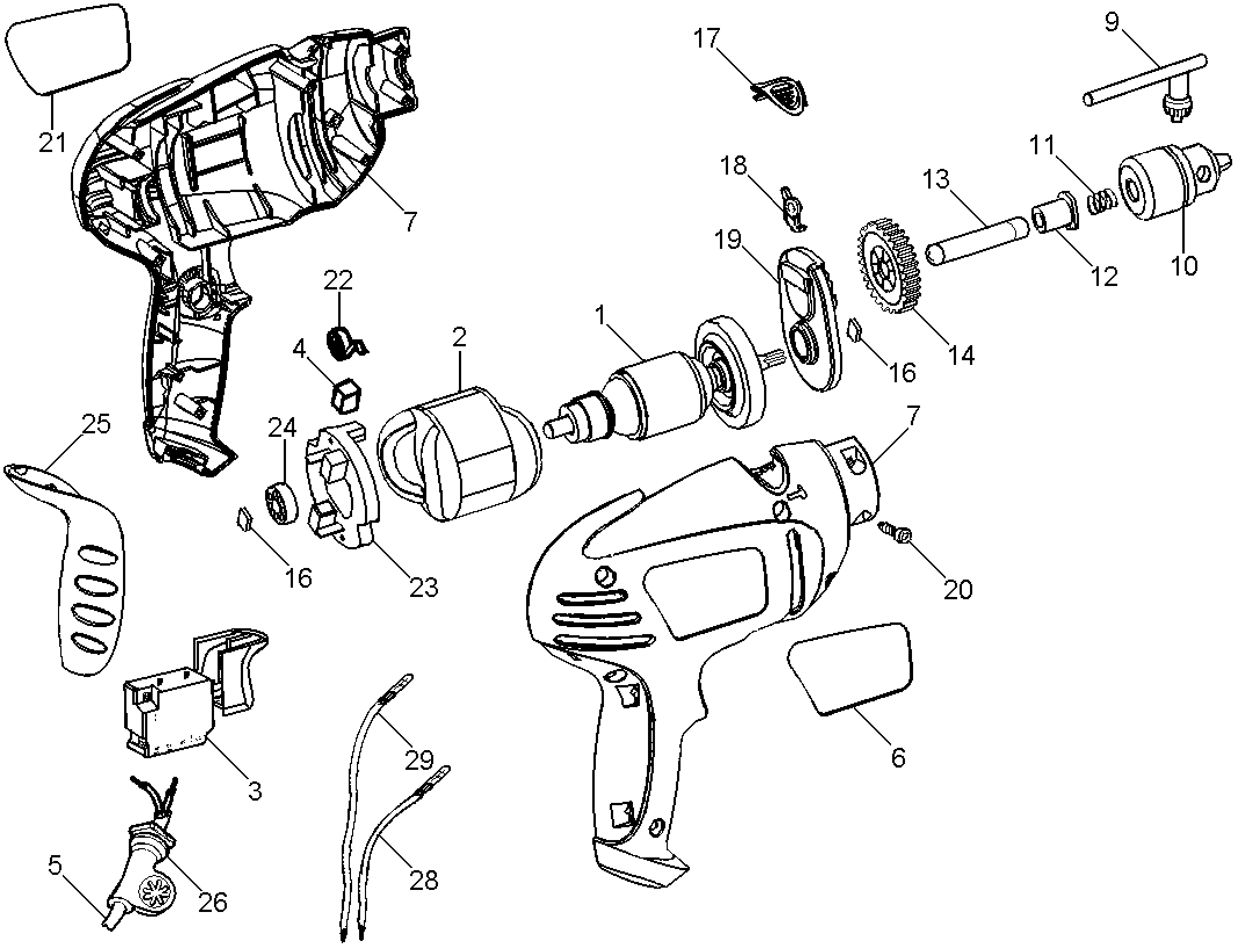 Page A Diagram and Parts List for BH50-BR 2 Black and Decker Hammer
